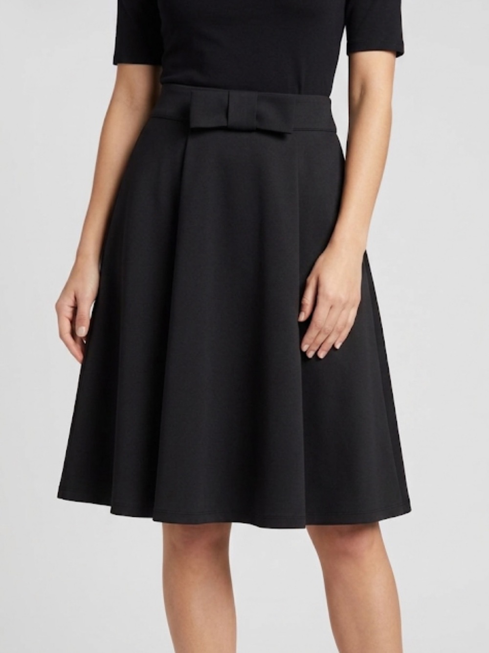 CATHERINE Catherine Malandrino Black Bow Waist A-Line Skirt Large ⭐️